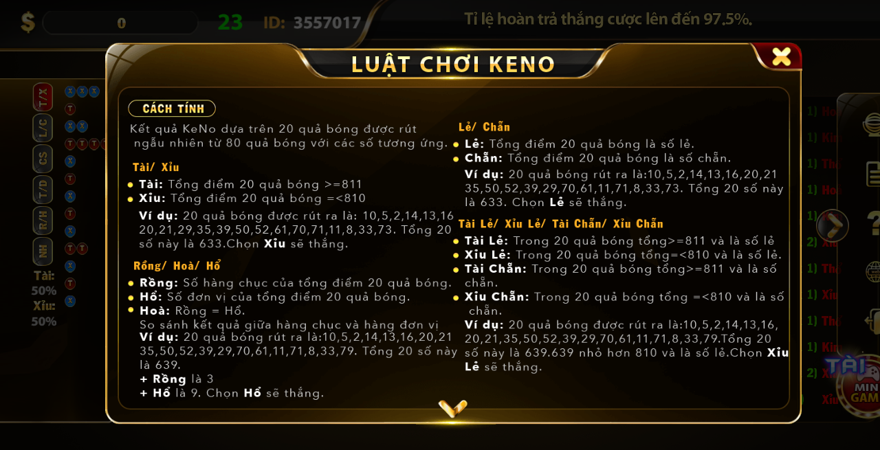 Câu trả lời cho Keno bậc 2 trúng bao nhiêu tại Go88