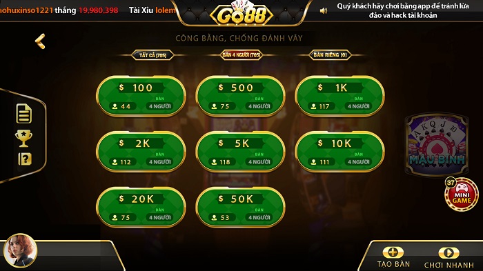 Tìm hiểu cách chơi game bài Mậu binh từ A-Z tại Go88